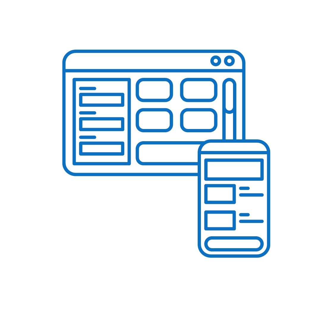 The layout of a website optimised for SEO is shown by being designed for viewers on a computer and a phone.