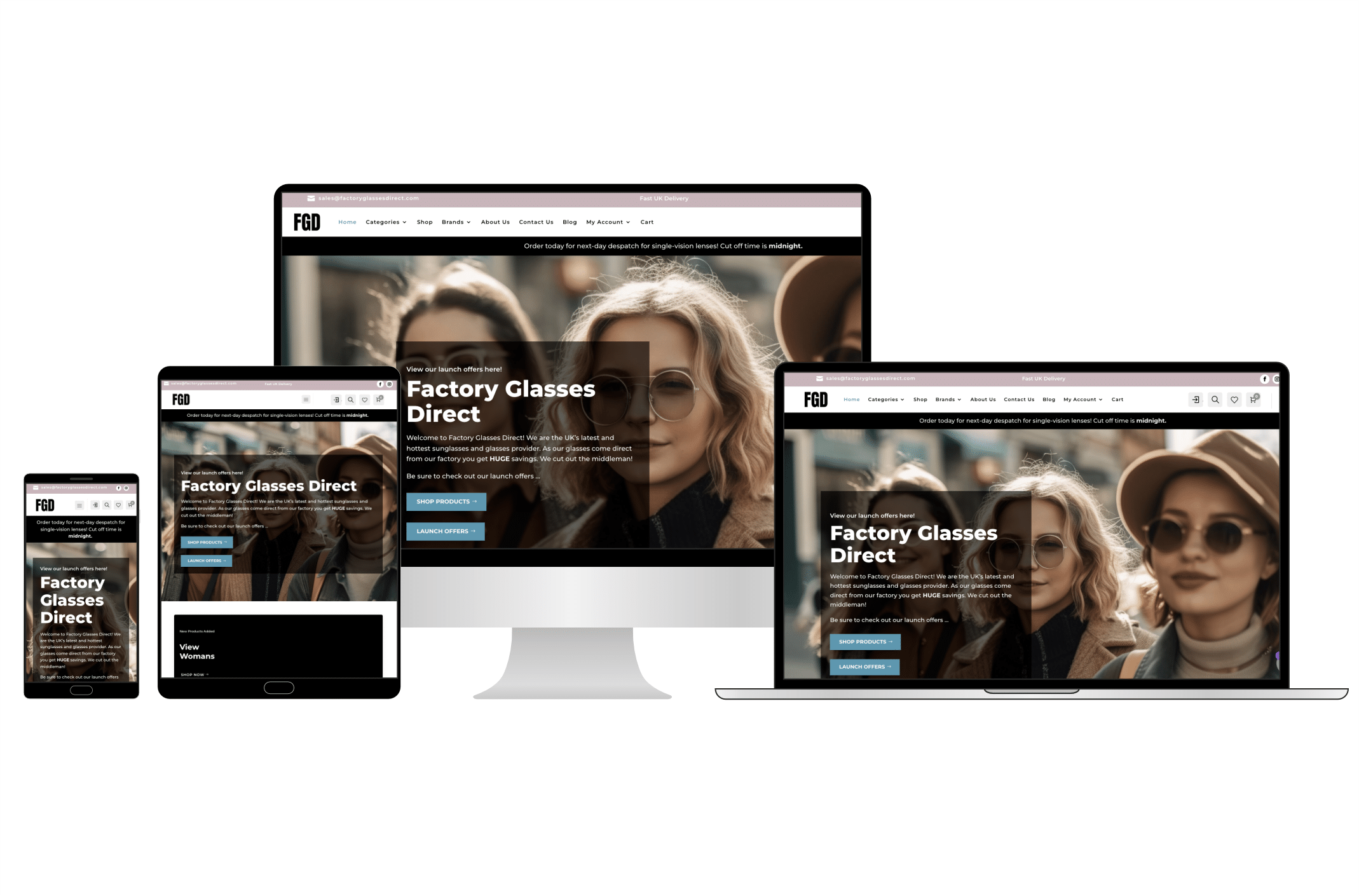 Factor Glasses Direct website
